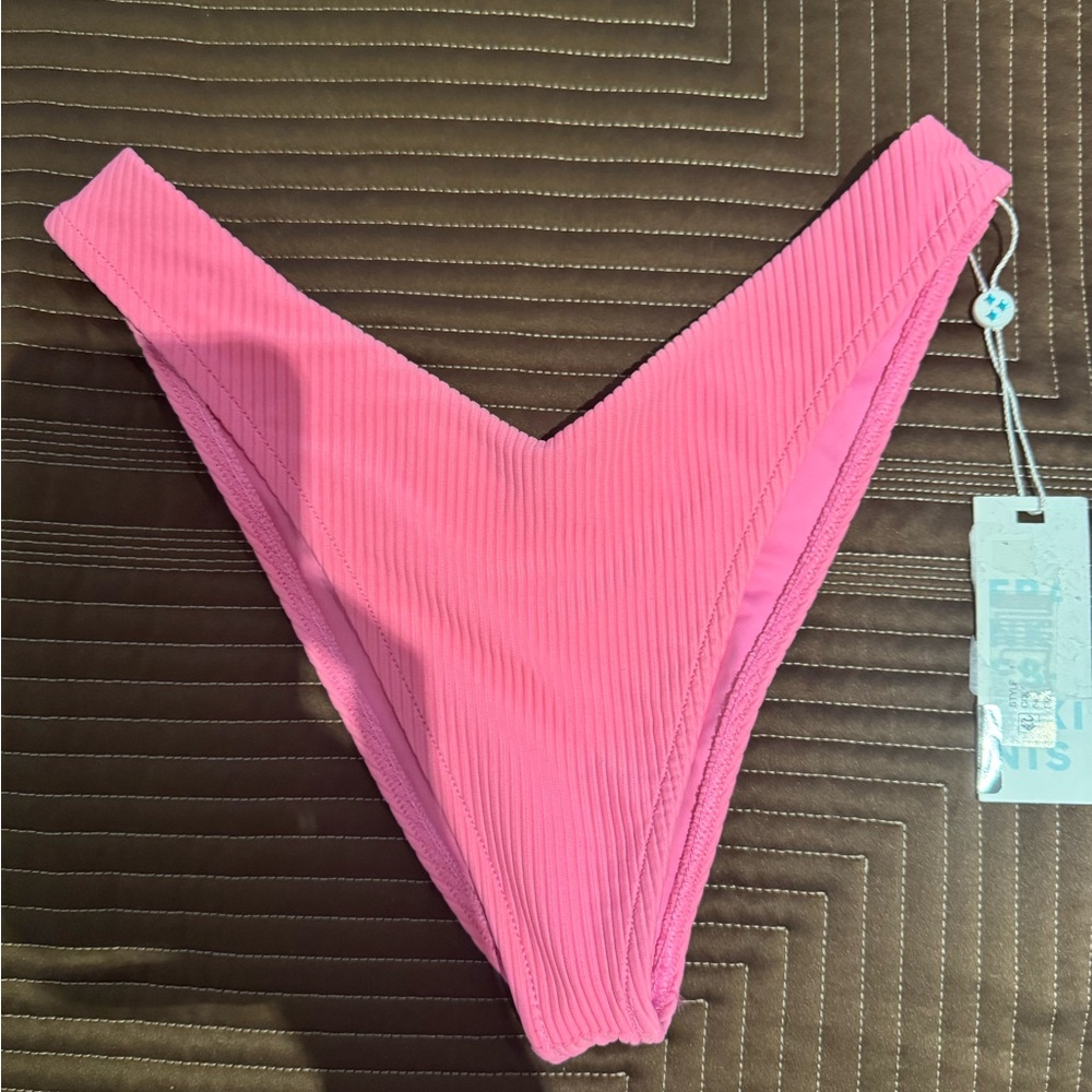 Frankie’s Pink Ribbed Bikini Bottom